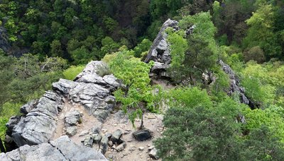 Morgenbachtal: Klettergebiet am Rhein, in der Nähe von Bingen am Rhein.