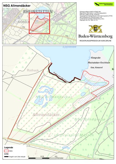 Karte Bereich Angeln vom Ufer erlaubt