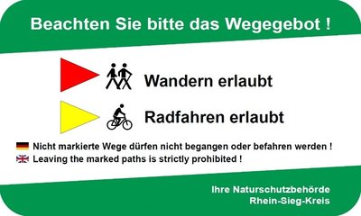 Offizielle Wegemarkierungen im NSG Siebengebirge